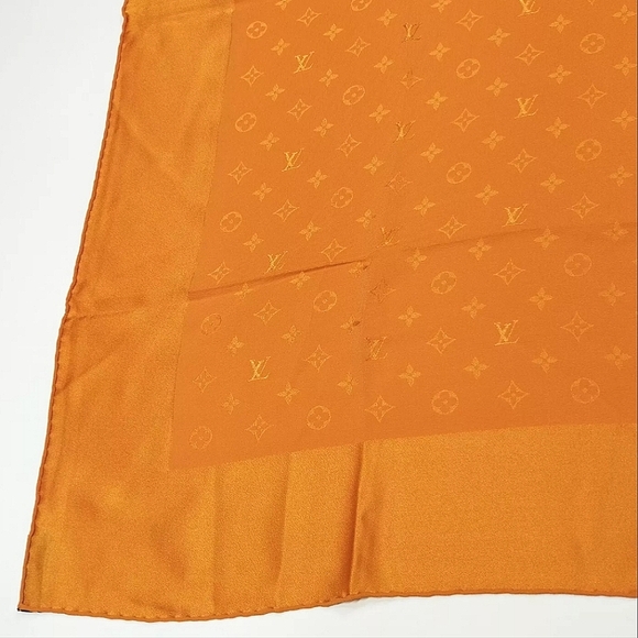 LV ORANGE SILK SCARF MONOGRAM - Picture 7 of 7